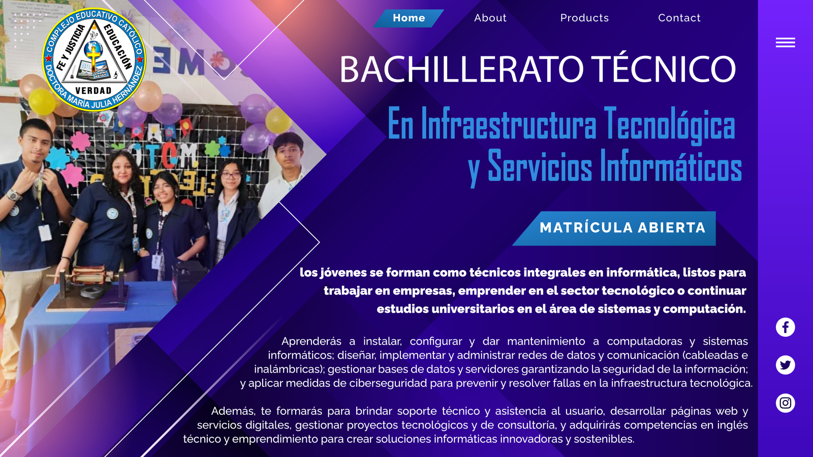 Bachillerato Técnico Vocacional Opción Infraestructura Tecnológica y Servicios Informáticos (ITSI)